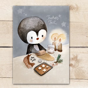 Christmas cards "Cookies Penguin", baking, DIN A6, approx. 0.46 mm thick