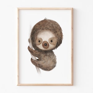 Kinderbild "Faultier", Poster, Tierposter, Kinderzimmer Deko, Wanddeko Kinderzimmer, Poster Kinderzimmer, Bilder