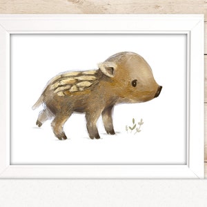 Kinderposter Poster Wildschwein A3 A4 fürs Kinderzimmer, Frischling, Kinderzimmer Bilder, Boho Kinderzimmer Poster, Kinderzimmer Print immagine 4