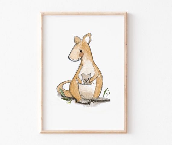 Poster Children's Picture kangaroo, Children's Room, Animal Poster, Wall  Decoration Children's Room - Etsy