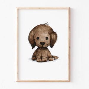 Poster Kinderzimmer "Hund" A4 A3 Kinderbild,  Kinderbilder, Tierbild Kinderzimmer, Welpe, Labrador, Kinderzimmer Bild, Hund Poster