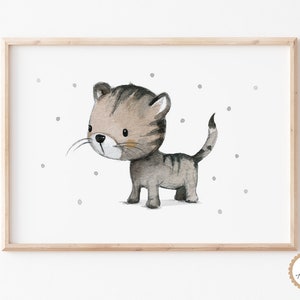 Kinderposter "Kätzchen" Poster, Kinderbild Katze, Tierposter, Kinderzimmmerbild Katzenbild, Katzenposter