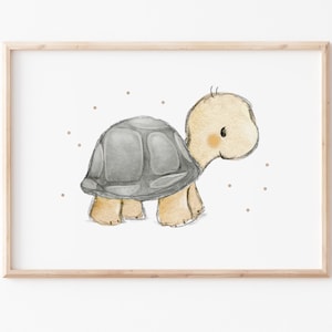 Kinderposter Kinderbild "Schildkröte" DIN A3 DIN A4, Kinderbilder Poster Kinderposter Kinderzimmer, Tierposter,  Poster Kinderzimmer
