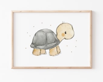 Affiche pour enfants, image pour enfants « Tortue » DIN A3 DIN A4, affiche pour enfants, affiche pour enfants, affiche pour chambre d'enfant, affiche d'animaux, affiche pour chambre d'enfant