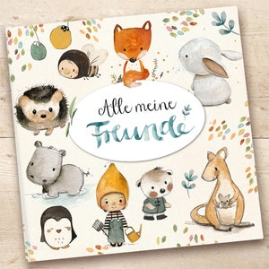 Freundebuch Kindergarten, Freundebuch Kinder, Freunde Buch, Alle meine Freunde, Geschenk Kindergarten, Kindergartenstart Geschenk Bild 1