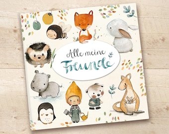 Freundebuch Kindergarten, Freundebuch Kinder, Freunde Buch, Alle meine Freunde, Geschenk Kindergarten, Kindergartenstart Geschenk