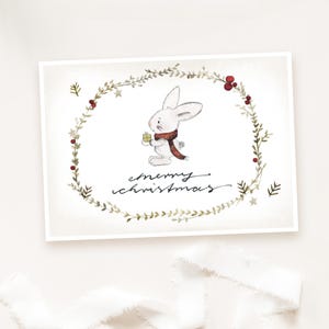 Weihnachtskarten "Weihnachtshase" Christmas, Weihnachtskarte, DIN A6, ca. 0,46 mm dick