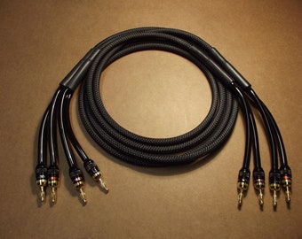 AUDIOPHILE SPECTRUM SPEAKER CABLES BY LASPADA AUDIO 16 GUAGE 8 FT PAIR