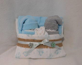 Windelbabys für Zwillinge neutral / Babygeschenk / Windelgeschenk / Windeltorte / Baby Geschenk Set / Geburtsgeschenk / Windelzwerg/