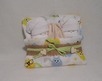 Windelbabys für Zwillinge neutral / Baby Geschenk / Windelgeschenk / Windeltorte / Baby Geschenk Set / Geburtsgeschenk / 0-6 Monaten