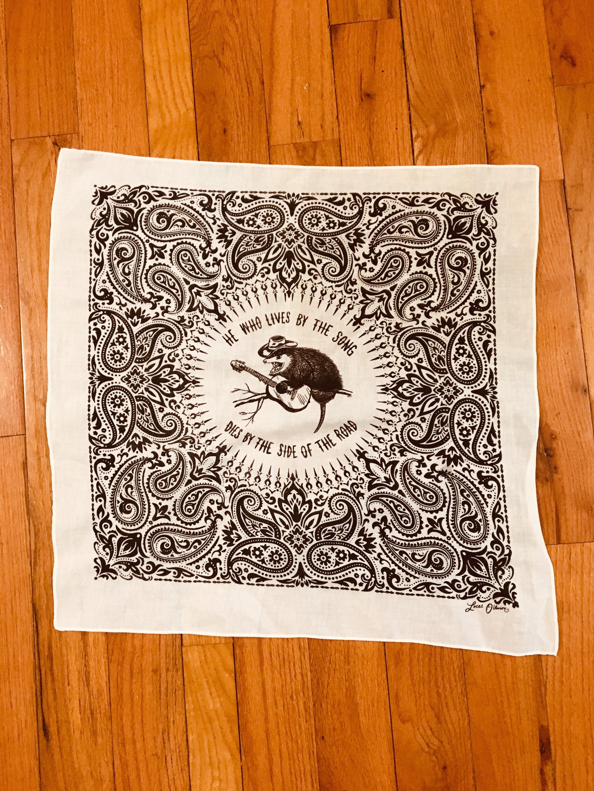 Singin' Possum Bandana / Mini Wall Tapestry / Handkerchief | Etsy