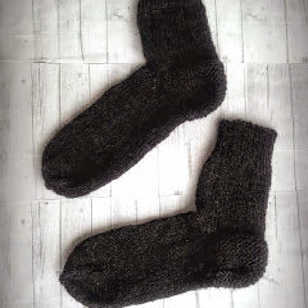 Selbstgestrickte Merino Socken schwarze socken männersocken arbeitssocken geschenk für mama männergeschenk frauensocken damensocken