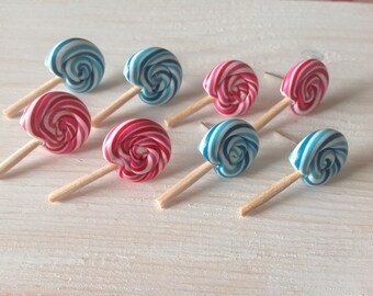 2499 5 Lolly Lutscher 3 D 47x9mm Fimo Polymer Clay Basteln Dekoration
