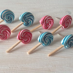 Lolly Ohrstecker, Lutscher aus Fimo, Polymer clay Lollies, Candy Fakefood image 2