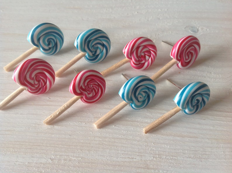 Lolly Ohrstecker, Lutscher aus Fimo, Polymer clay Lollies, Candy Fakefood image 2