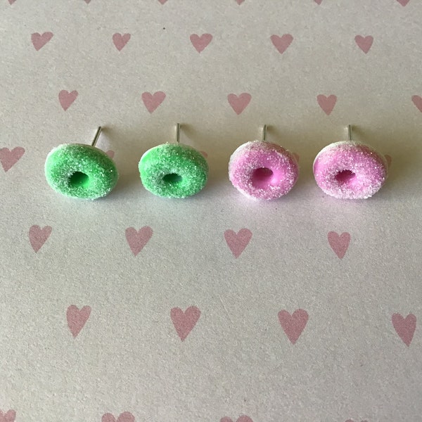 Fruchtgummi Ohrstecker, Süßigkeiten Fimo, Polymer clay, Kawaii und Candyschmuck