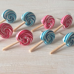Lolly Ohrstecker, Lutscher aus Fimo, Polymer clay Lollies, Candy Fakefood image 1