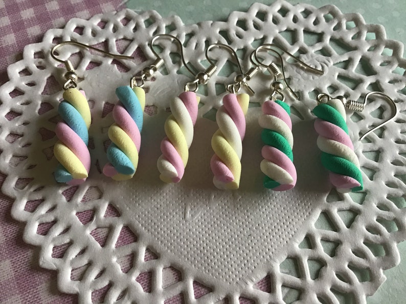 Marshmallow Ohrringe Polymerclay Schmuck Fimo Ohrringe Etsy