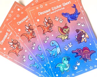 Dinosaur Sticker Sheet – Prehistoric Animal Collection