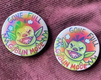 Gone Full Goblin Mode, Monster Meme Creature Cryptid Holographic Badge