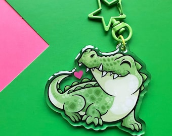 Crocodile Acrylic Keyring – Cute Alligator Animal Charm