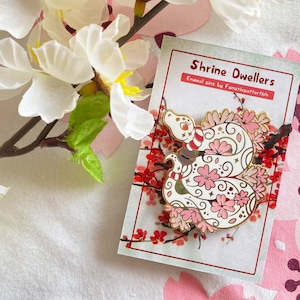 Shirohebi / Snake Enamel Pin, Japanese Folklore Mini Pins, Shrine Dwellers, Japanese Yokai Collection