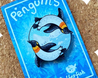 Penguin Antarctica Wooden Pin Animal Pins