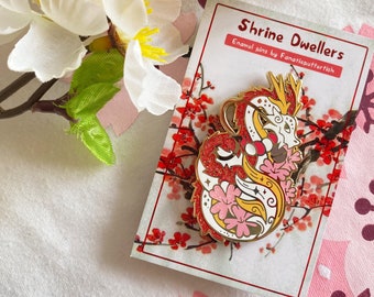 Ryujin / Dragon Enamel Pin, Japanese Folklore Mini Pins, Shrine Dwellers, Japanese Yokai Collection