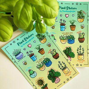 Plantwoordspelingen, plantenverzorging, stickervel, journaling, plannerstickers