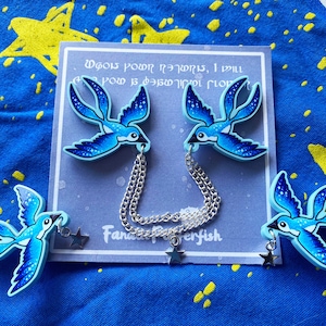 FFXIV Meteion Starbird Pins Acrylic Charm Connected Pins
