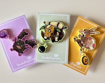 FFXIV FFXI Goblin, Qiqirn, Spriggan Monster Connected Pin