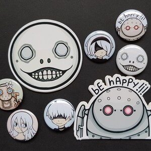 Nier Automata Button Pins & Stickers