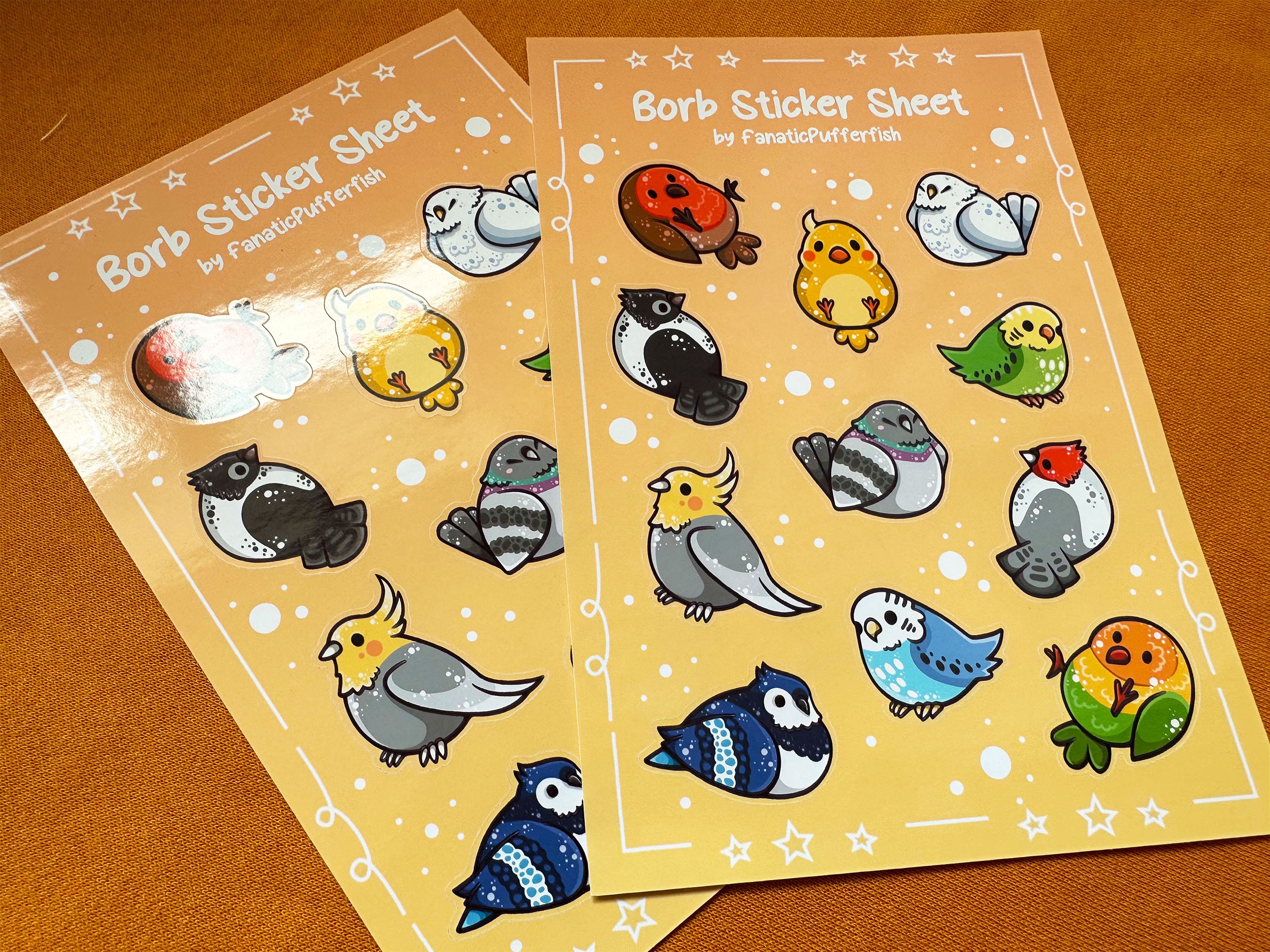 Borb Sticker Sheet – Round Bird Journaling Stickers - Etsy