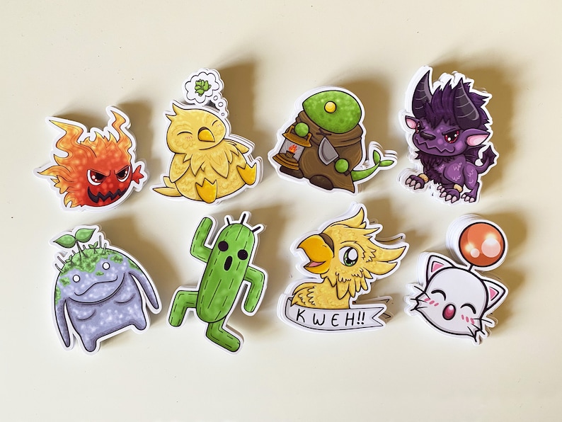 Final Fantasy Chocobo, Moogle & Monster-klistermärkespaket bild 1