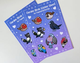 Garden Birds Sticker Sheet – Cute British Bird Collection