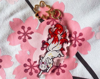 BIG Kitsune Keyring Japanese Folklore Acrylic Keyring