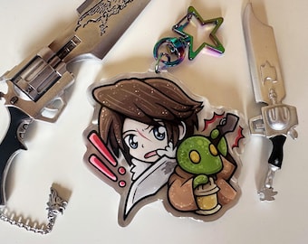 Squall Leonhart vs Tonberry Gunblade - Final Fantasy VIII FFVIII Acrylic Charm