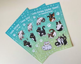 Cute Cats Sticker Sheet: Friend-Shaped Kitties
