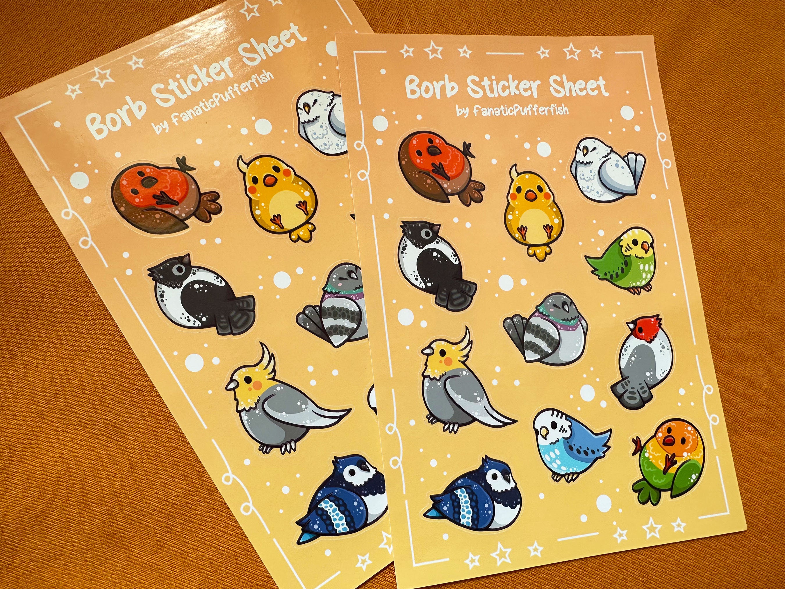 Borb Sticker Sheet – Round Bird Journaling Stickers - Etsy