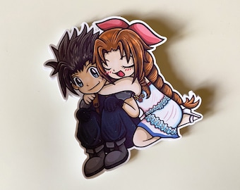 FFVII Crisis Core Zack & Aerith Couple Print and Sticker