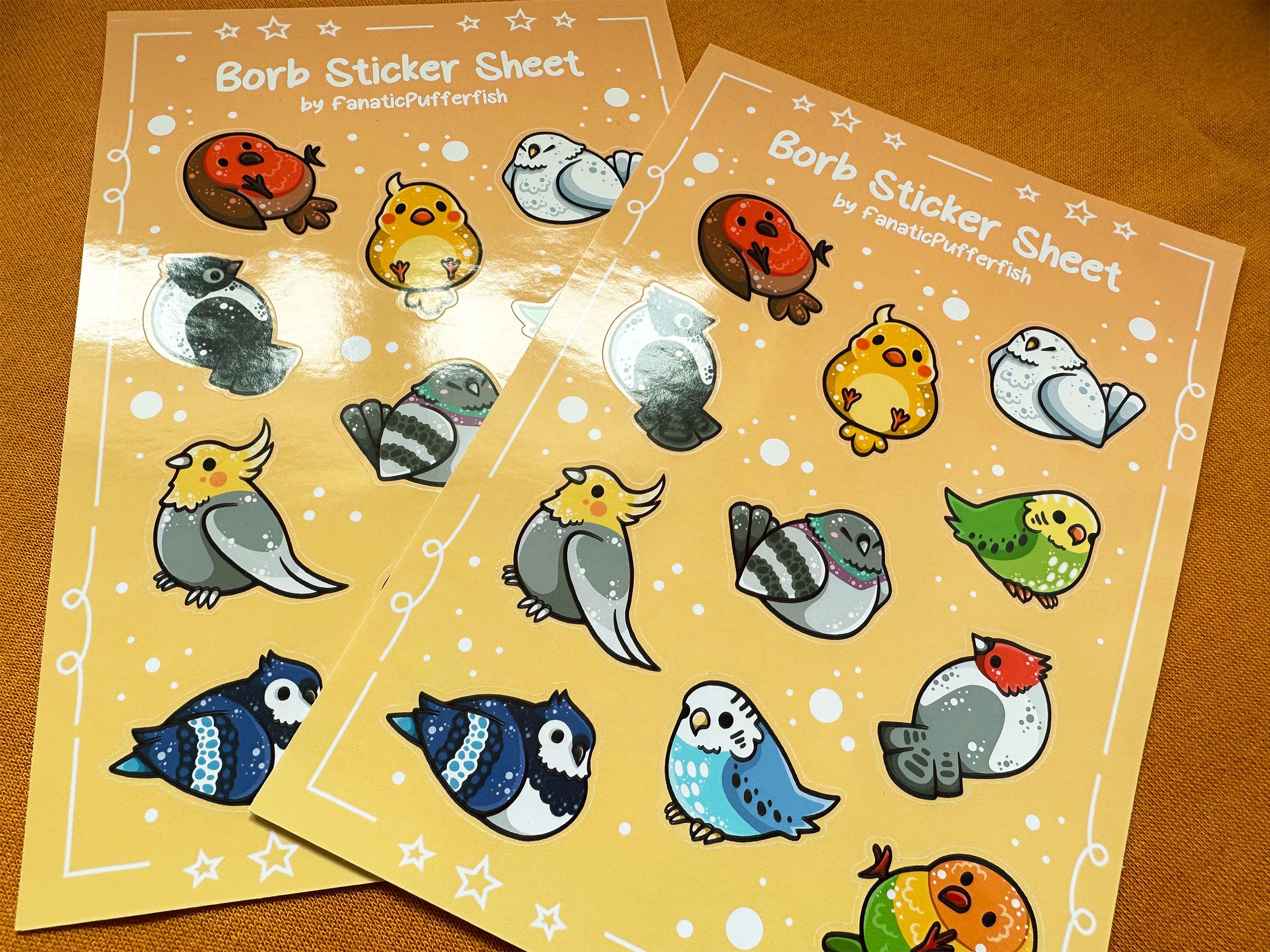 Borb Sticker Sheet – Round Bird Journaling Stickers - Etsy