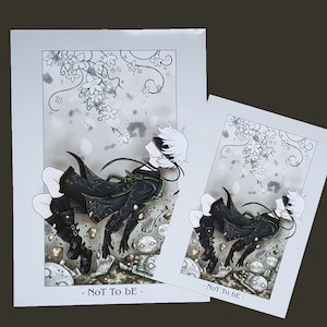 9S &quot;Not To Be&quot; Nier Automata Illustration Print