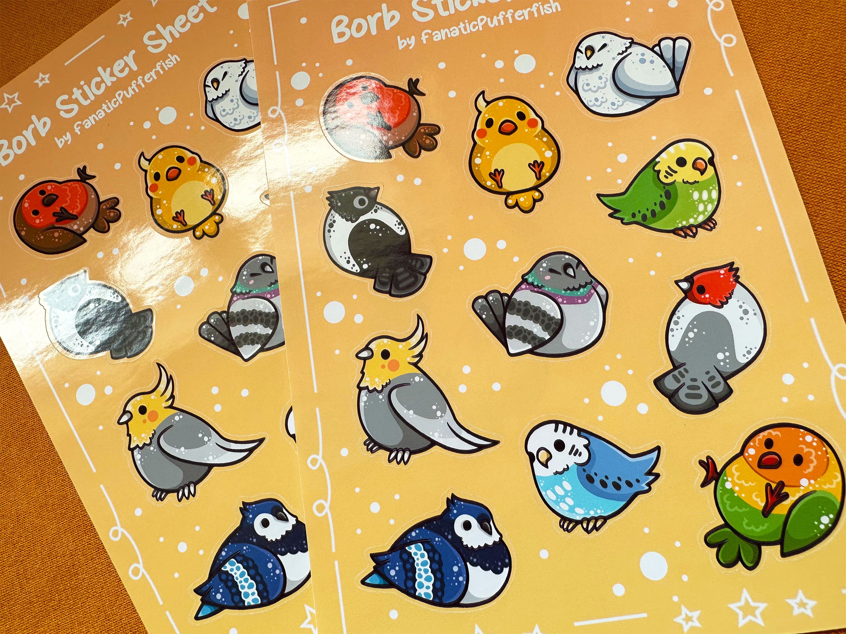Borb Sticker Sheet – Round Bird Collection for Journaling, Decor ...
