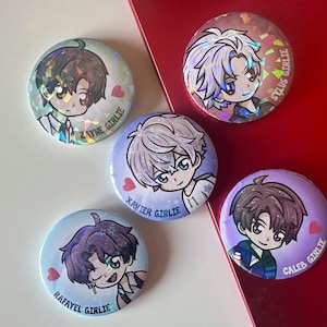 Love and Deepspace LADS Sylus Xavier Rafayel Zayne Caleb Holographic Badges