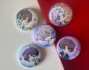 Love and Deepspace LADS Sylus Xavier Rafayel Zayne Caleb Holographic Badges