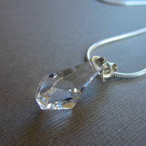 Dazzling Swarovski polygon crystal pendant, sterling silver chain, dainty necklace, stunning gift, layering necklace, sparkling gift for her