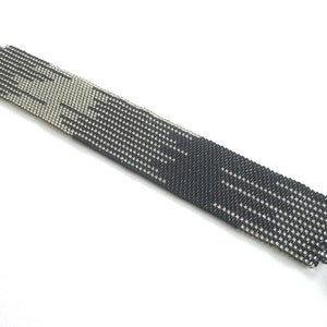 Silver and black beaded cuff bracelet, sleek, light and comfortable bracelet, statement cuff wrap, unique design, handmade