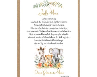 Taufgeschenk personalisiert | Geschenk zur Taufe für Mädchen & Jungen | Name und Datum | Personalisiertes Taufgeschenk Poster Patenbrief 25