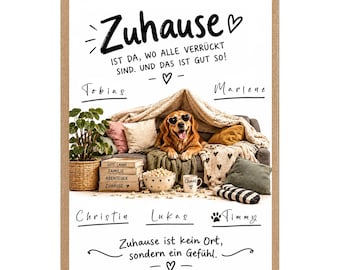 Personalized family poster with names of parents and children, family gift, decoration F5