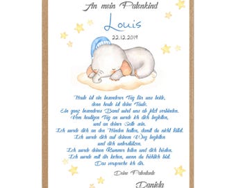 Printed baptismal certificate for godchild. Personalized godparent letter. Baptism gift on high-quality paper. Godparent certificate. Gift 65. Baptism gift.